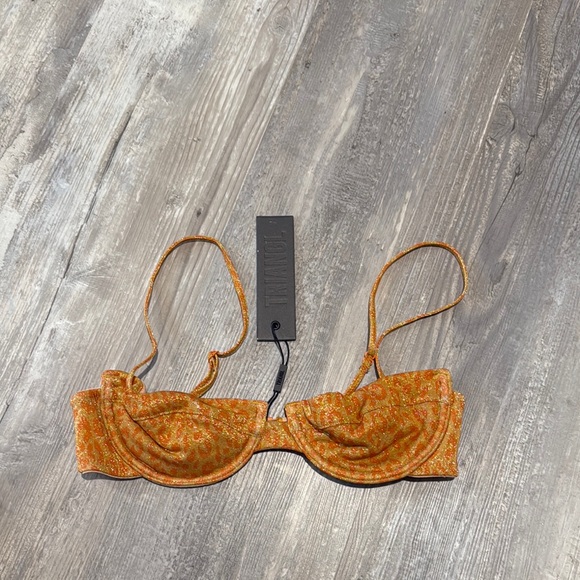 Triangl Orange Leopard Cheetah Sparkle Bikini Top - Picture 2 of 7